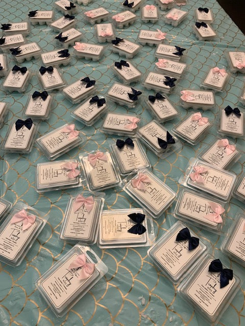 Our hand poured wax melts will make the perfect favor or gift for your wedding, shower, birthday/ retirement celebration etc.!